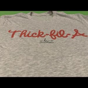 Hippie Runner Gray Tee Shirt Thick-fil-A Cropped Top Tee T-Shirt Size:M